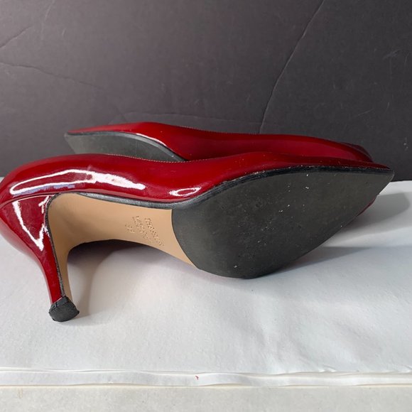 THE SELLER VERO CUOIO RED PATENT SHOES HEELS 3.5" SIZE EU 38/7.5 MADE IN ITALY - Picture 9 of 11